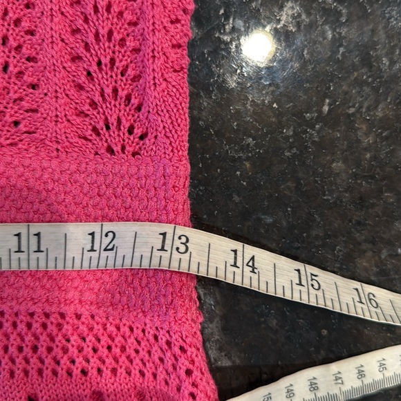 Boston Proper Crochet Surplice A-Line Dress & Slip Shocking Pink Size Small - Picture 12 of 15